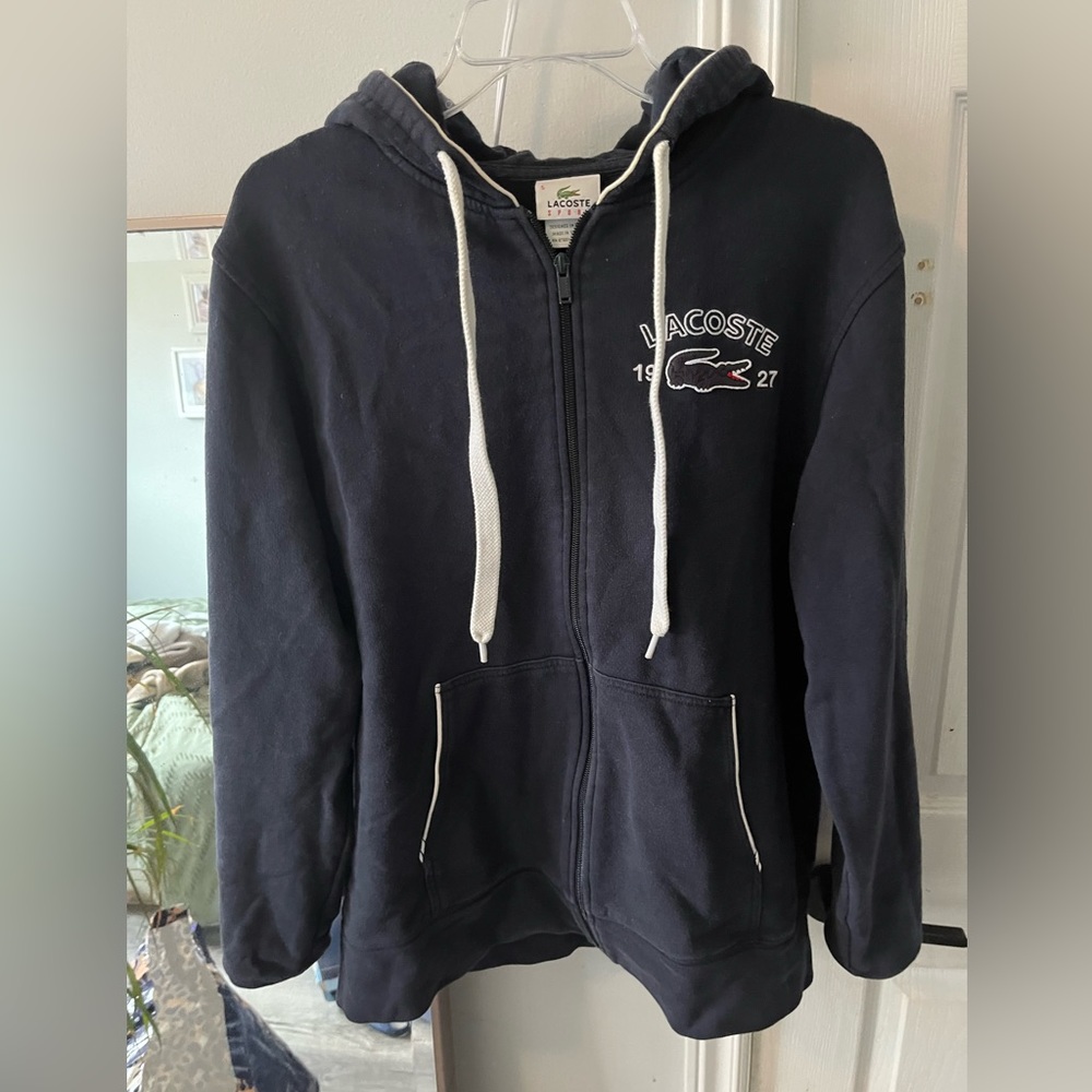 Lacoste Men's Black Zip Up Hoodie